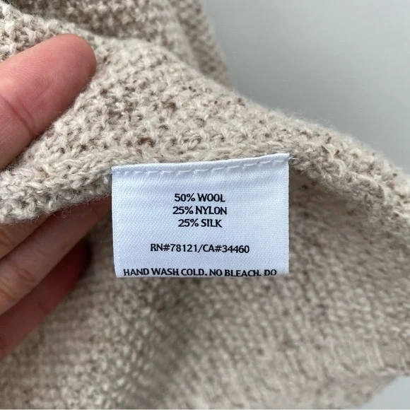 Eileen Fisher Wool Silk Knit Open Front Cardigan Sweater Large Petite - Picture 9 of 9